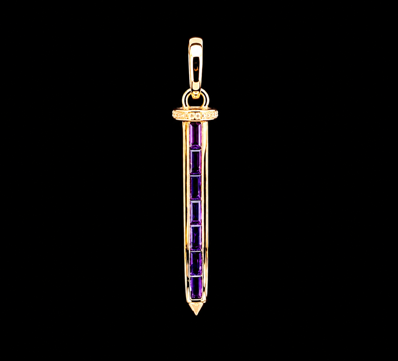 Amethyst Column Charm