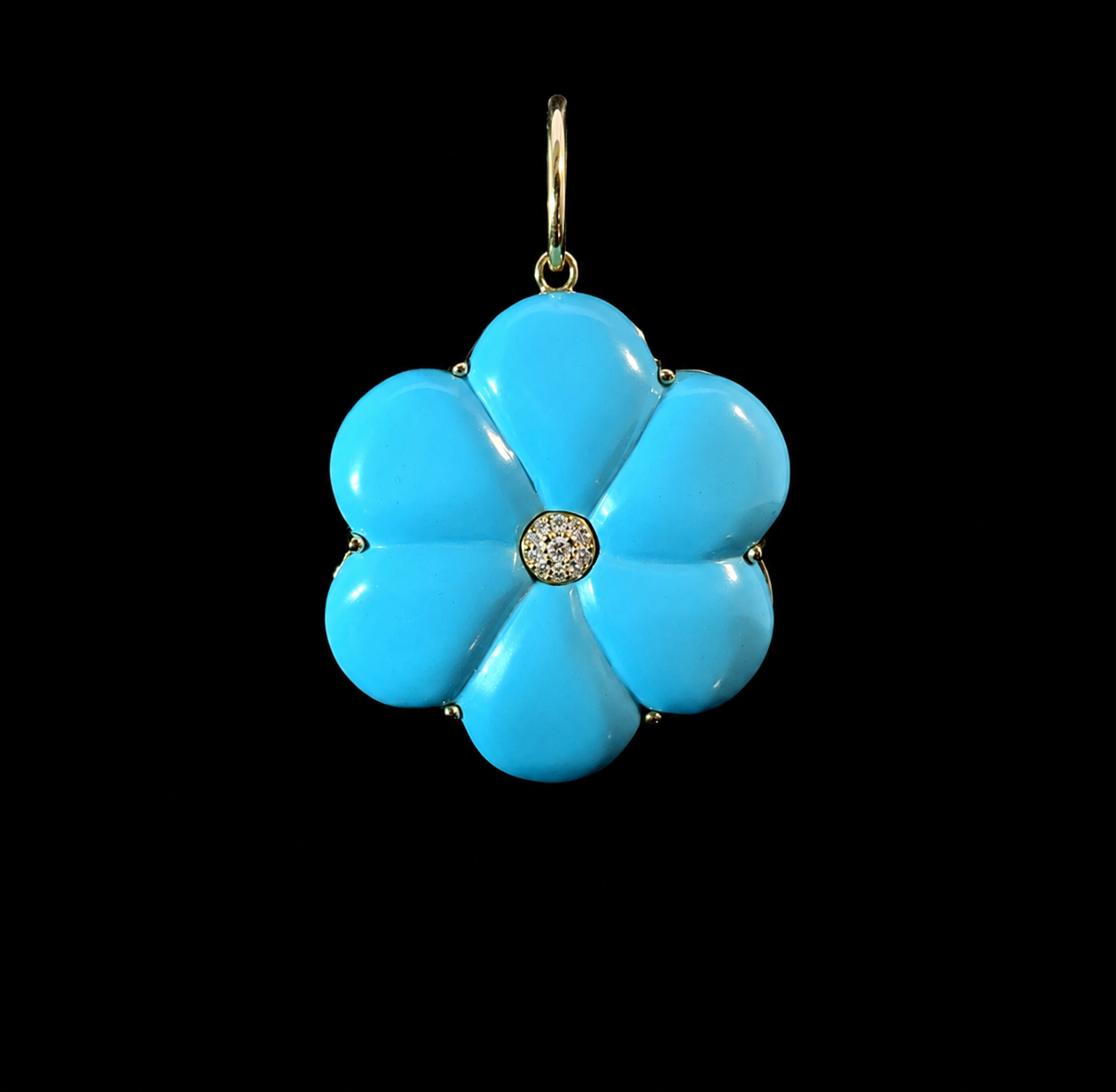 Turquoise Petal Charm