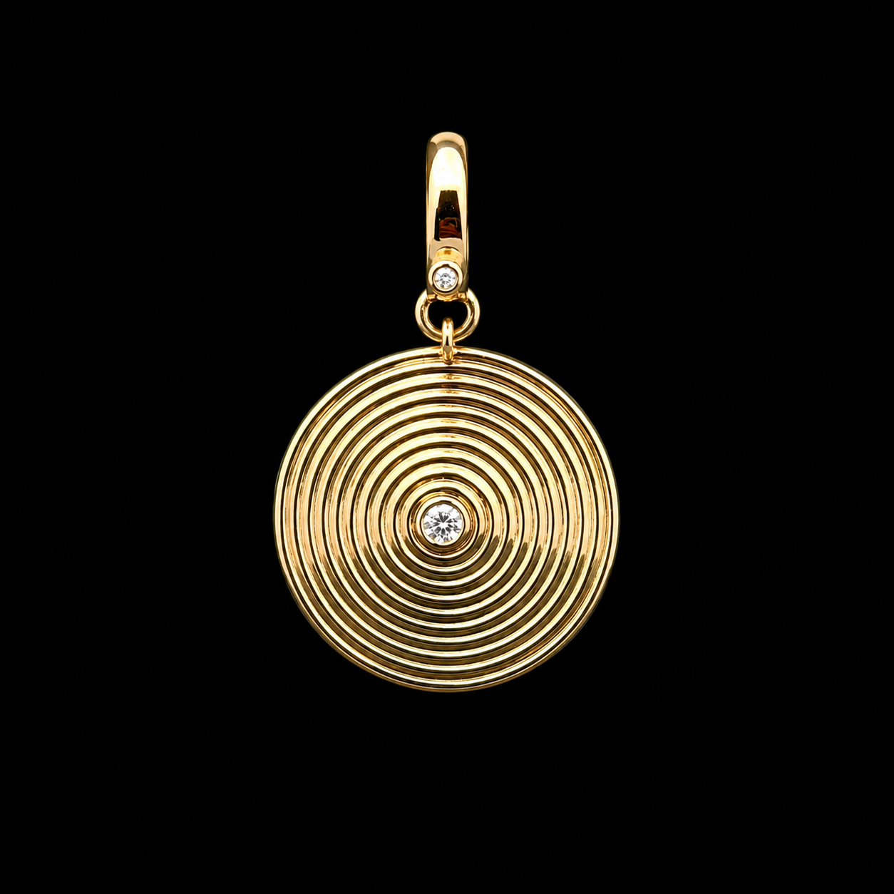 Concentric Spiral Gold Disc