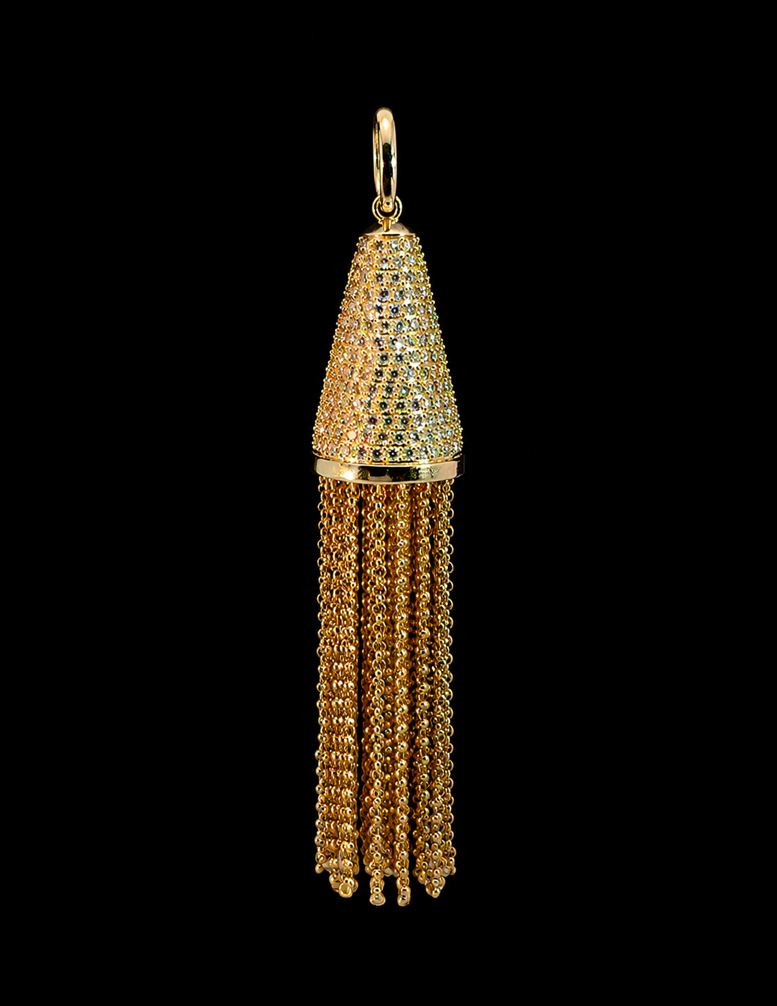 Golden Cascade Tassel Charm