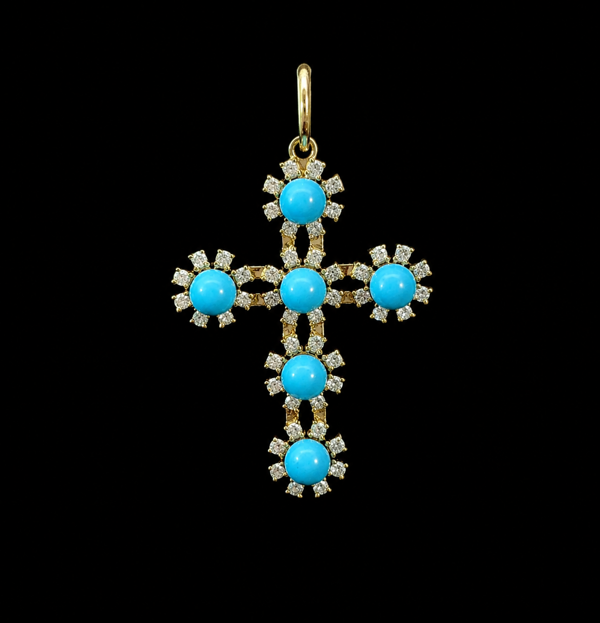 Turquoise Halo Cross