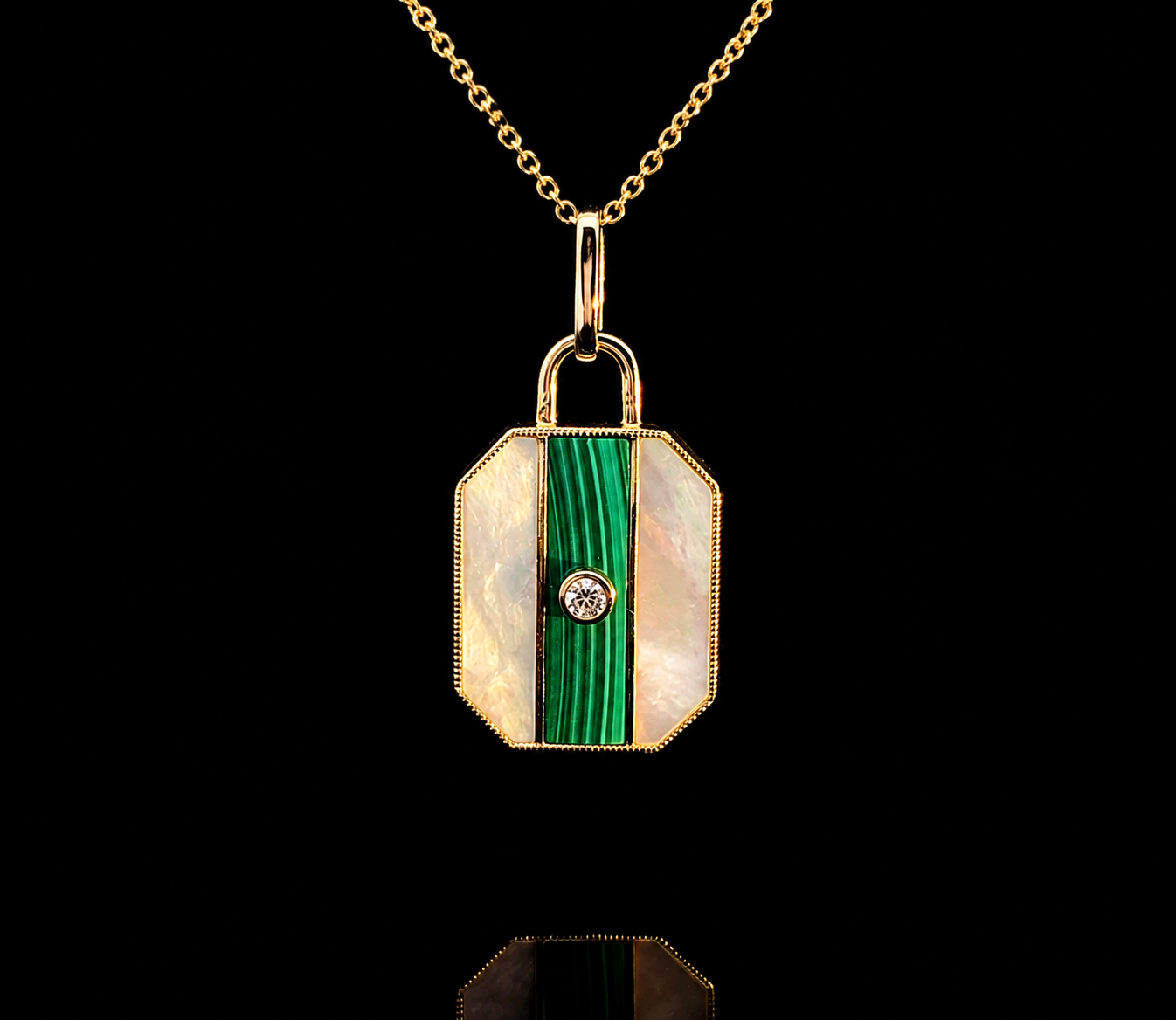 LOCKET MALACHITE CHARM