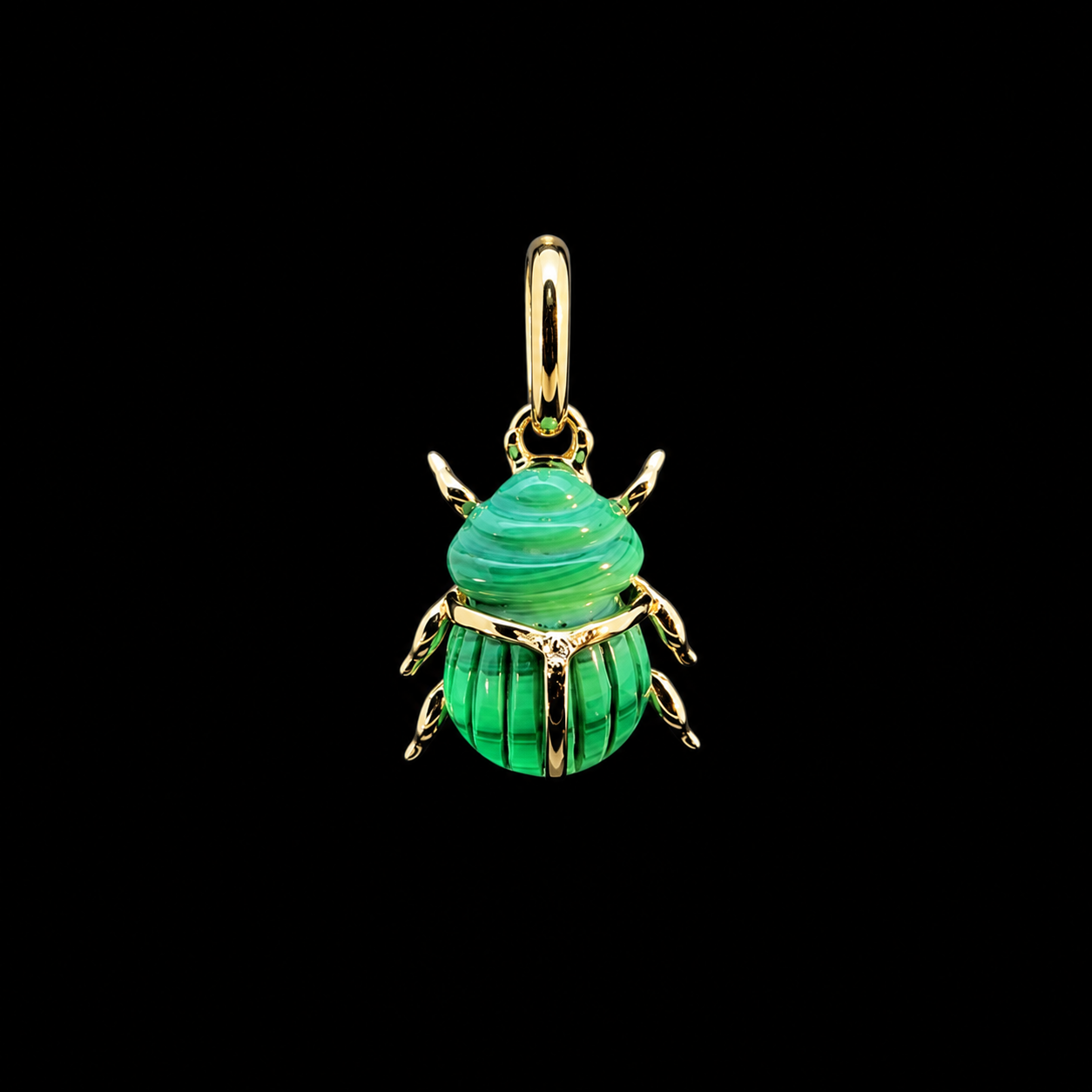 Malachite Guardian Bug Charm