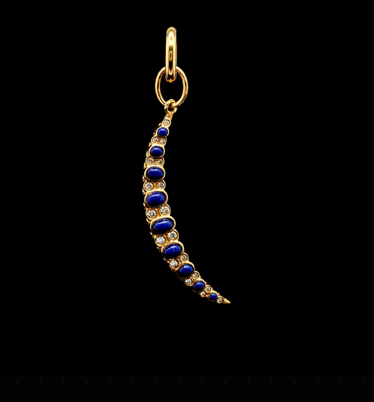 Midnight Crescent Charm