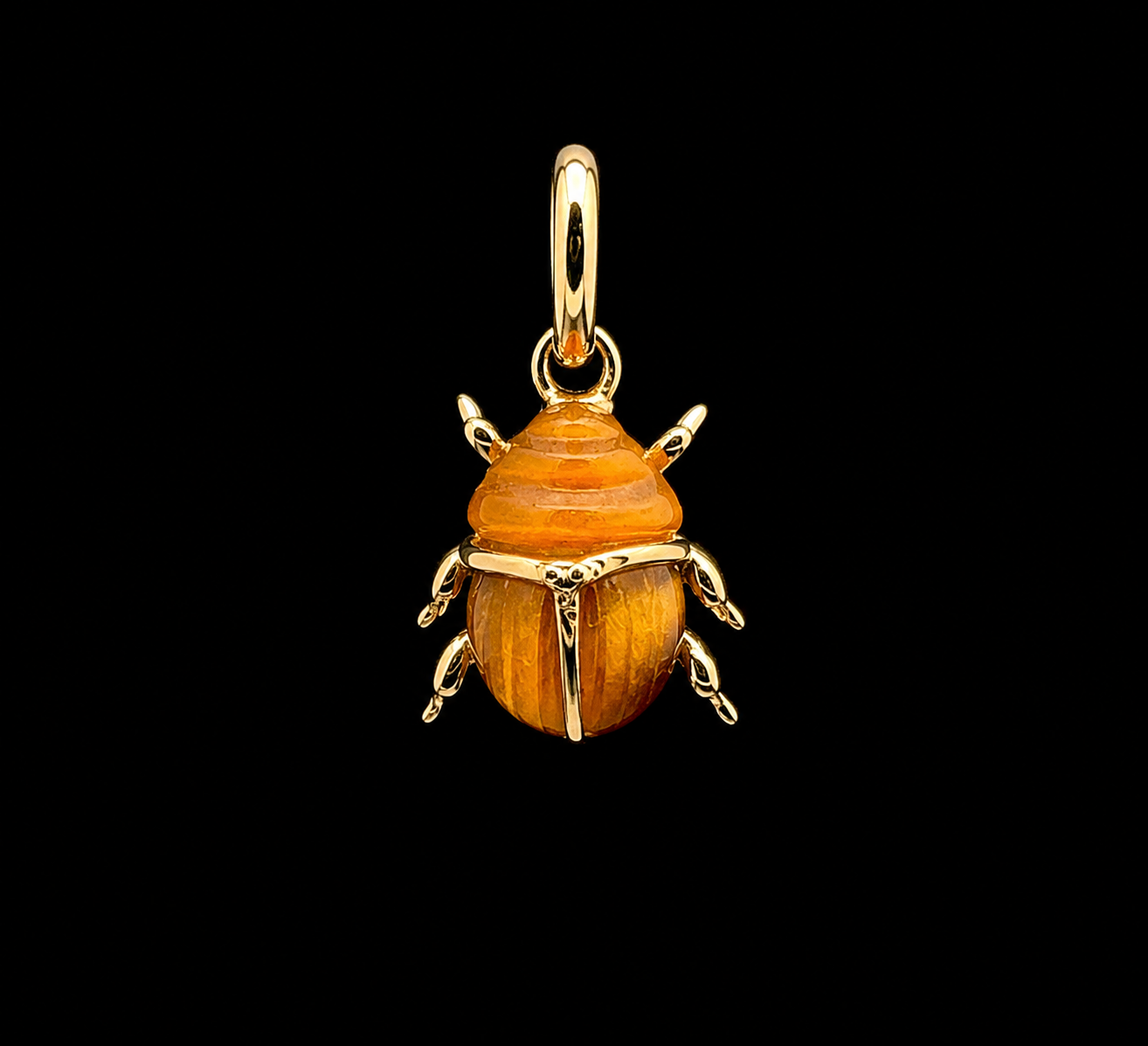 Tigers Eye Guardian Bug Charm