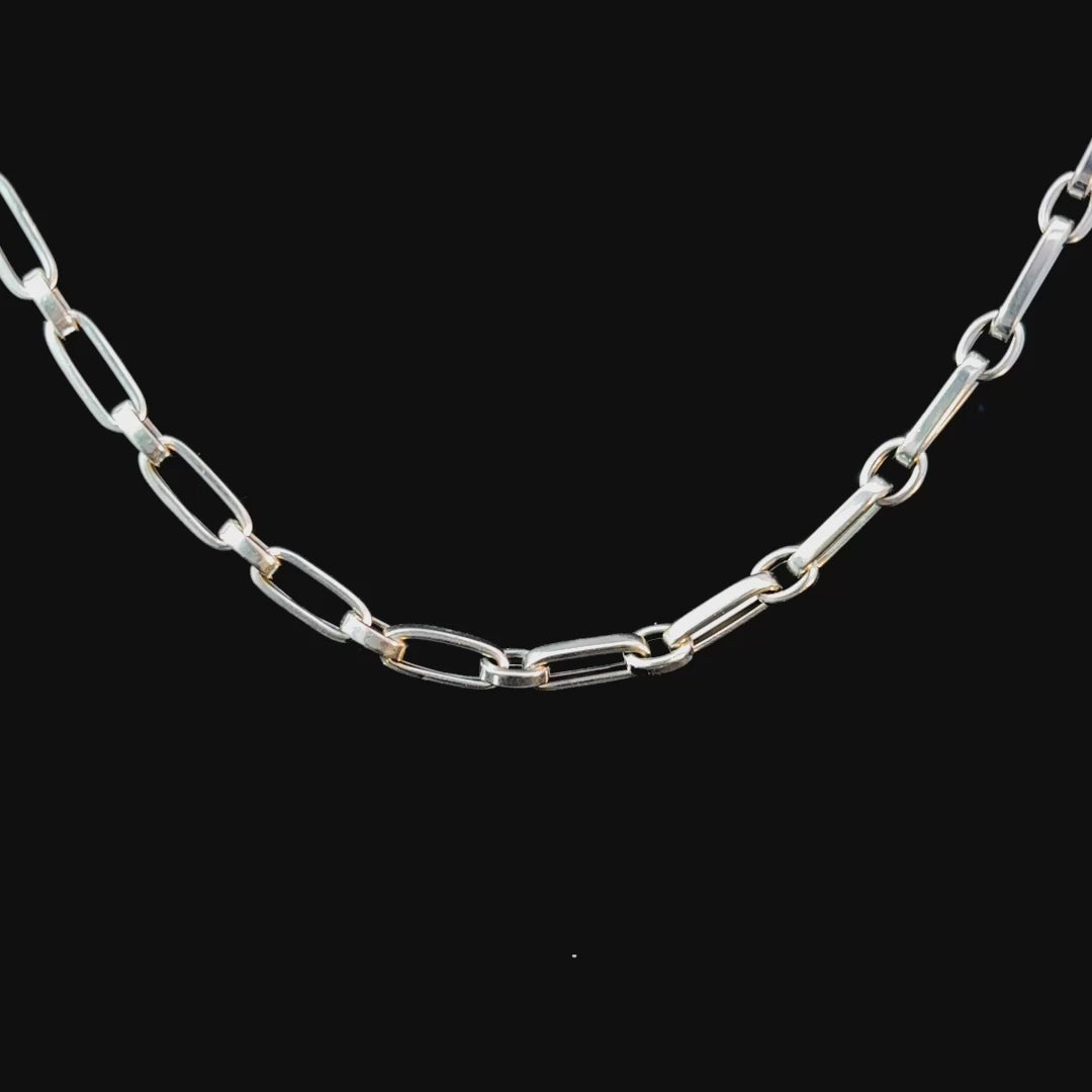 White Gold Clip & Round Chain