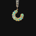 Opal Horseshoe Charm