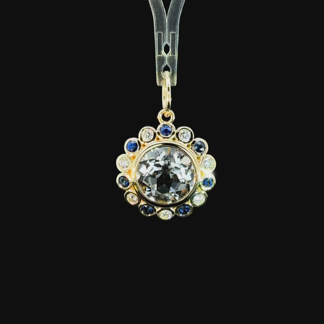 Topaz Halo Flower Charm