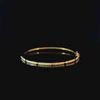 Diamond Stud  and Pavé Yellow Gold Bangle