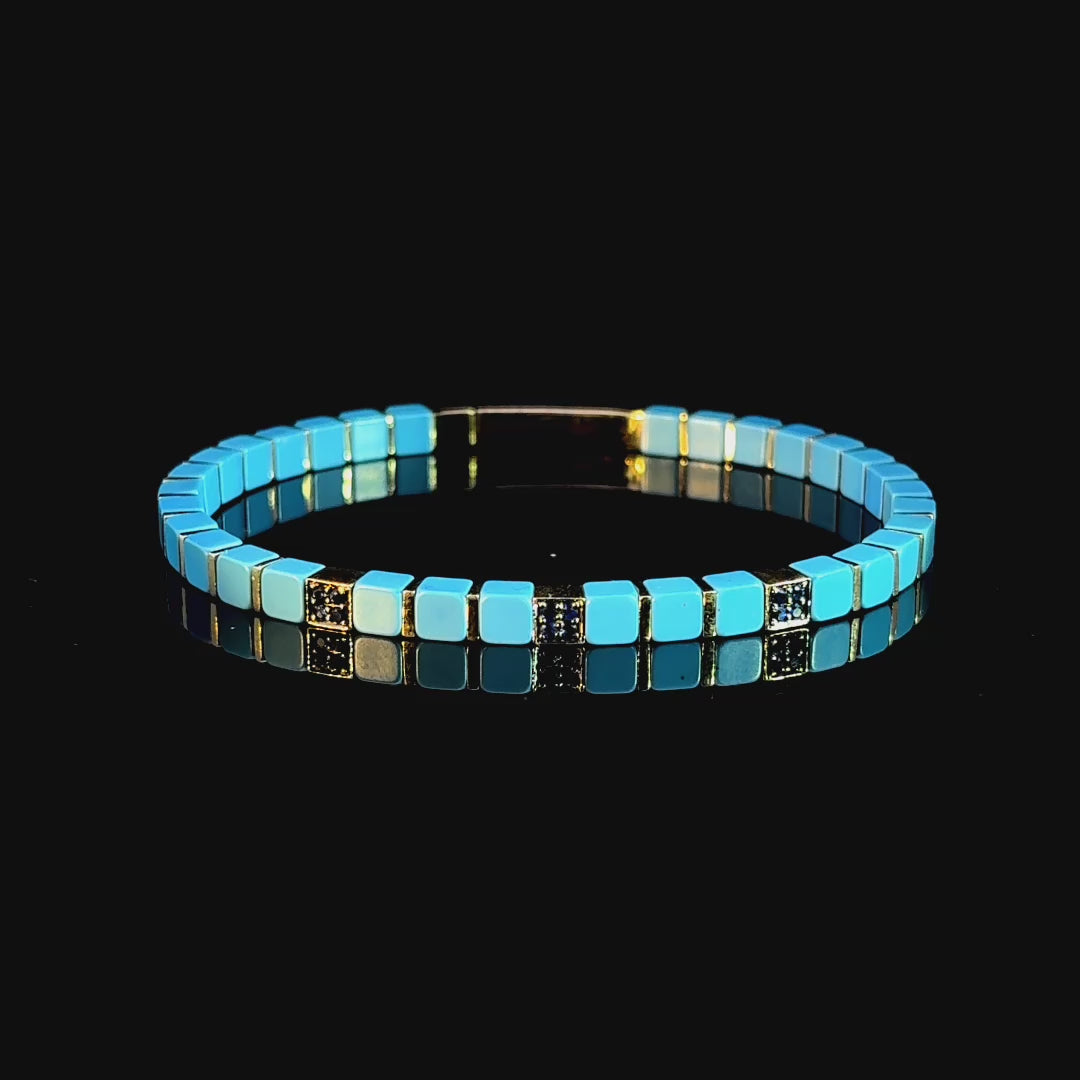 Blue Agate Sapphire Bracelet