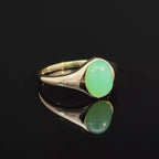 Chalcedony Oval Yellow Gold Ring