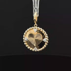Heart Plate & Diamond Yellow Gold Charm