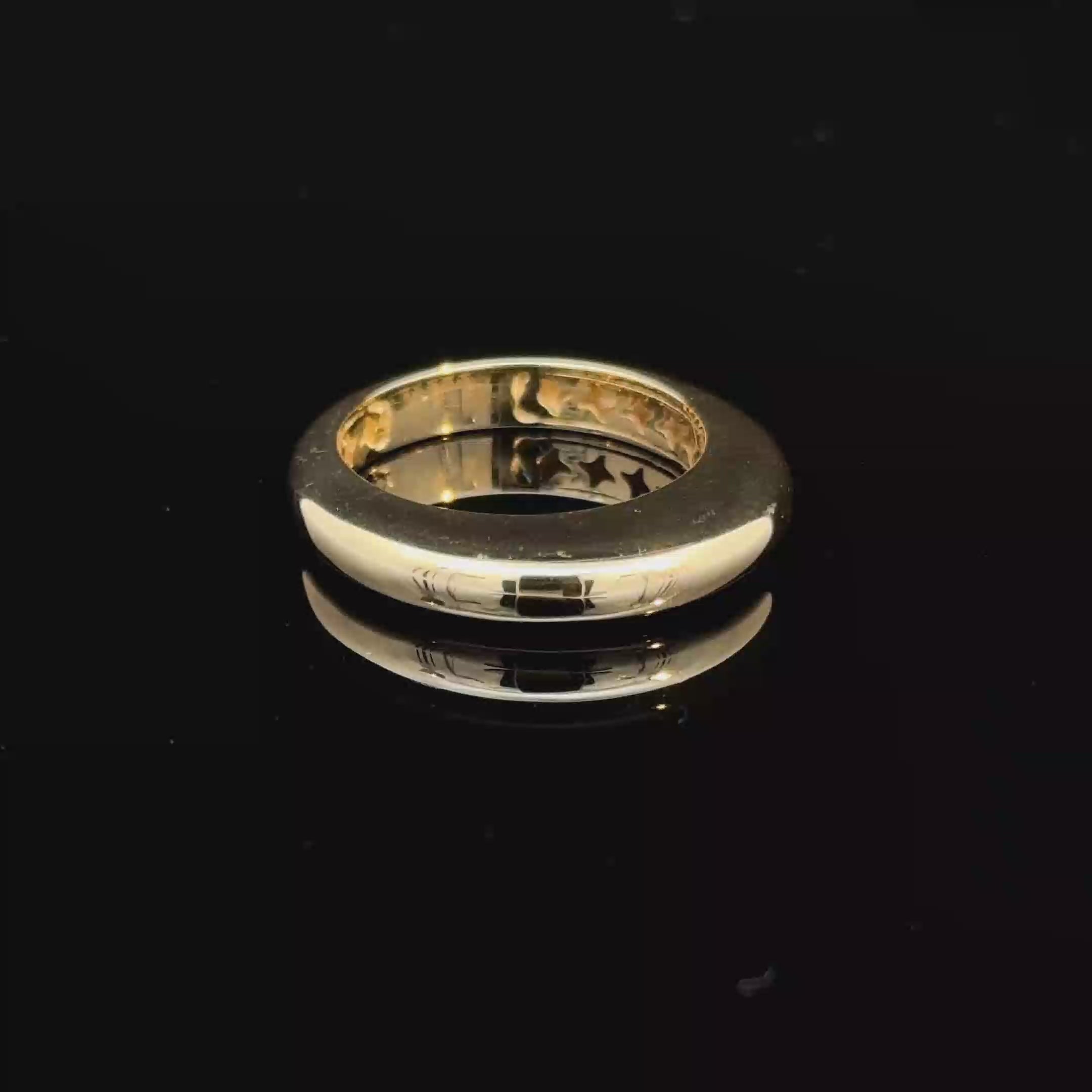 Center Elevated Yellow Gold Ring