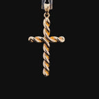 Spiral Yellow Gold Cross