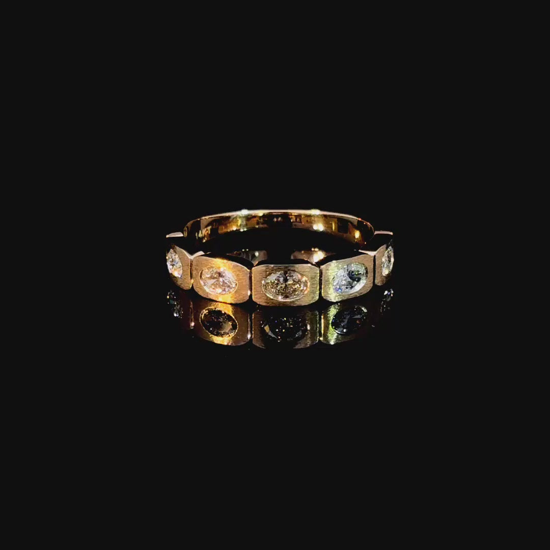 Satin Oval Diamond Ring