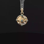 Diamond & Blue Topaz Solar Sistem Yellow Gold Charm