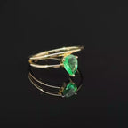 EMERALD ORBIT YELLOW GOLD RING