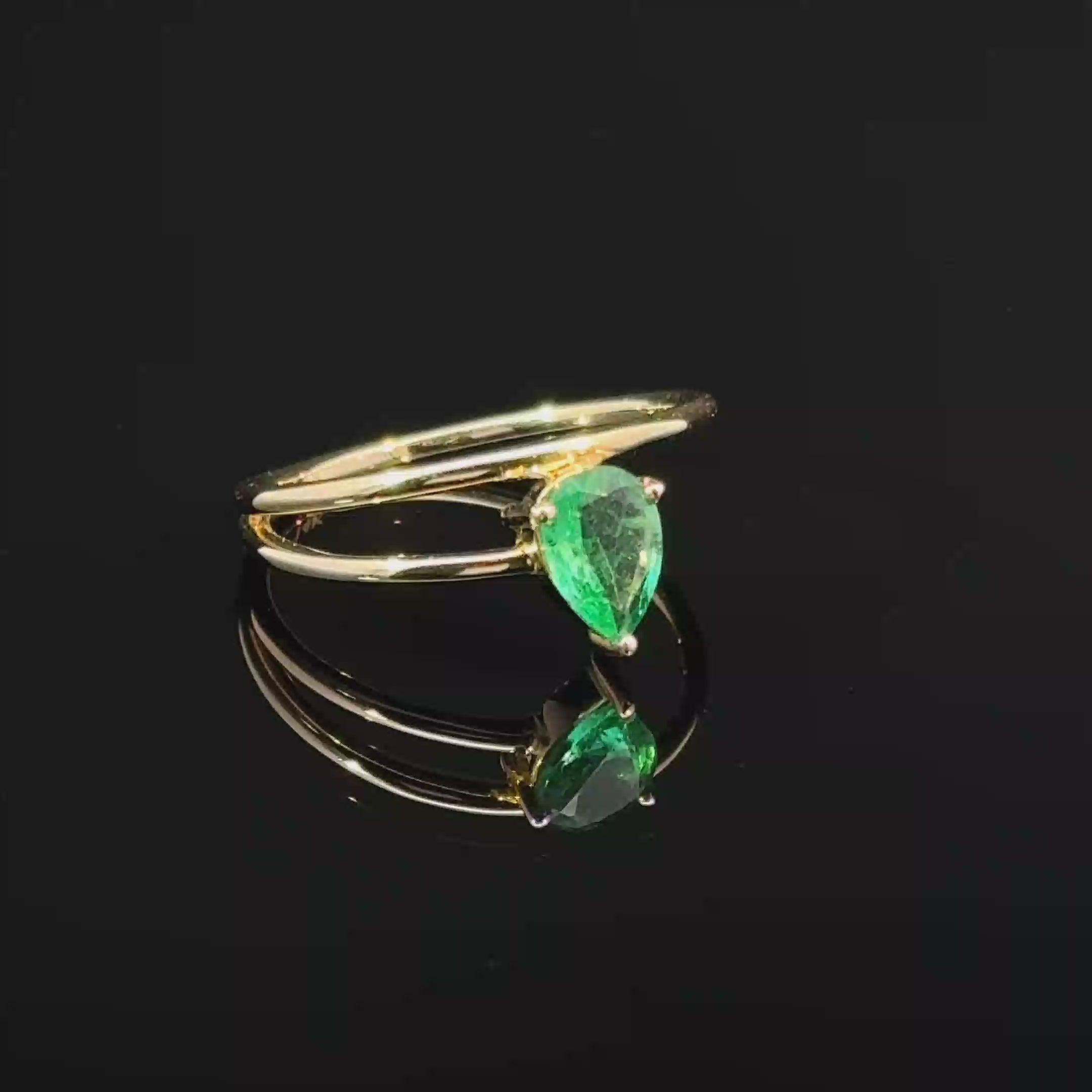 EMERALD ORBIT YELLOW GOLD RING