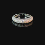 All Round Diamond Lifted White Gold Ring