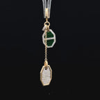Dual Charm Diamond & Malachite Yellow Gold Charm