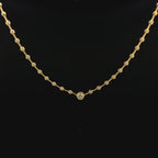 14K Yellow Gold Bezel Fashion Necklace