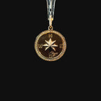 Diamond Halo Compass Yellow Gold Charm